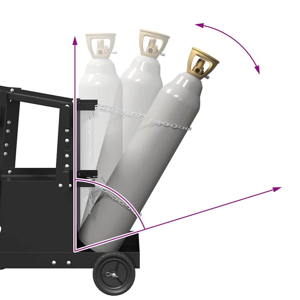 Carrello per saldatura Nero 90 x 46 x 96 cm Acciaio - homemem39