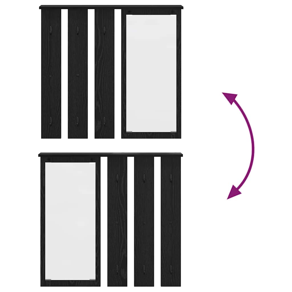 Appendiabiti a muro con lo scaffale Rovere nero 84 x 10 x 80 cm