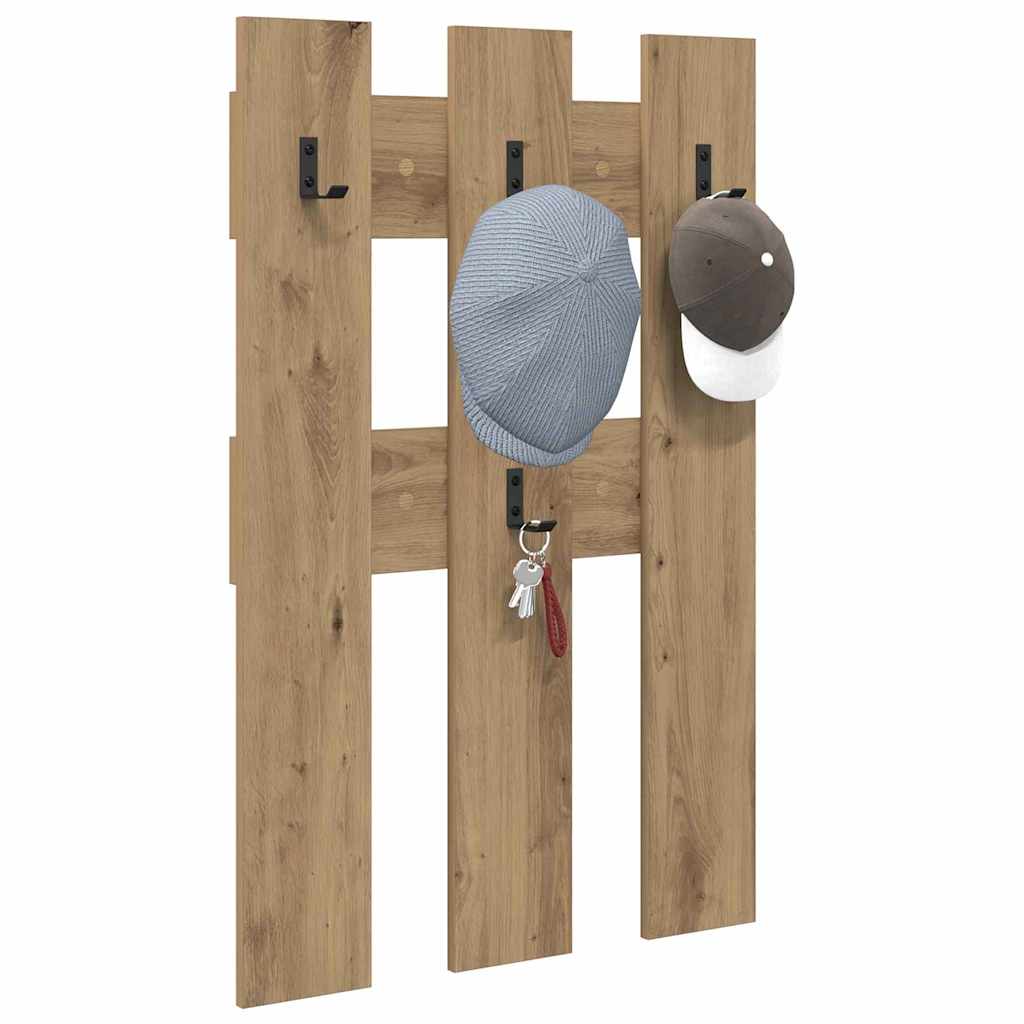 Appendiabiti a muro A parete Rovere artigianale 65 x 3 x 100 cm | homemem39