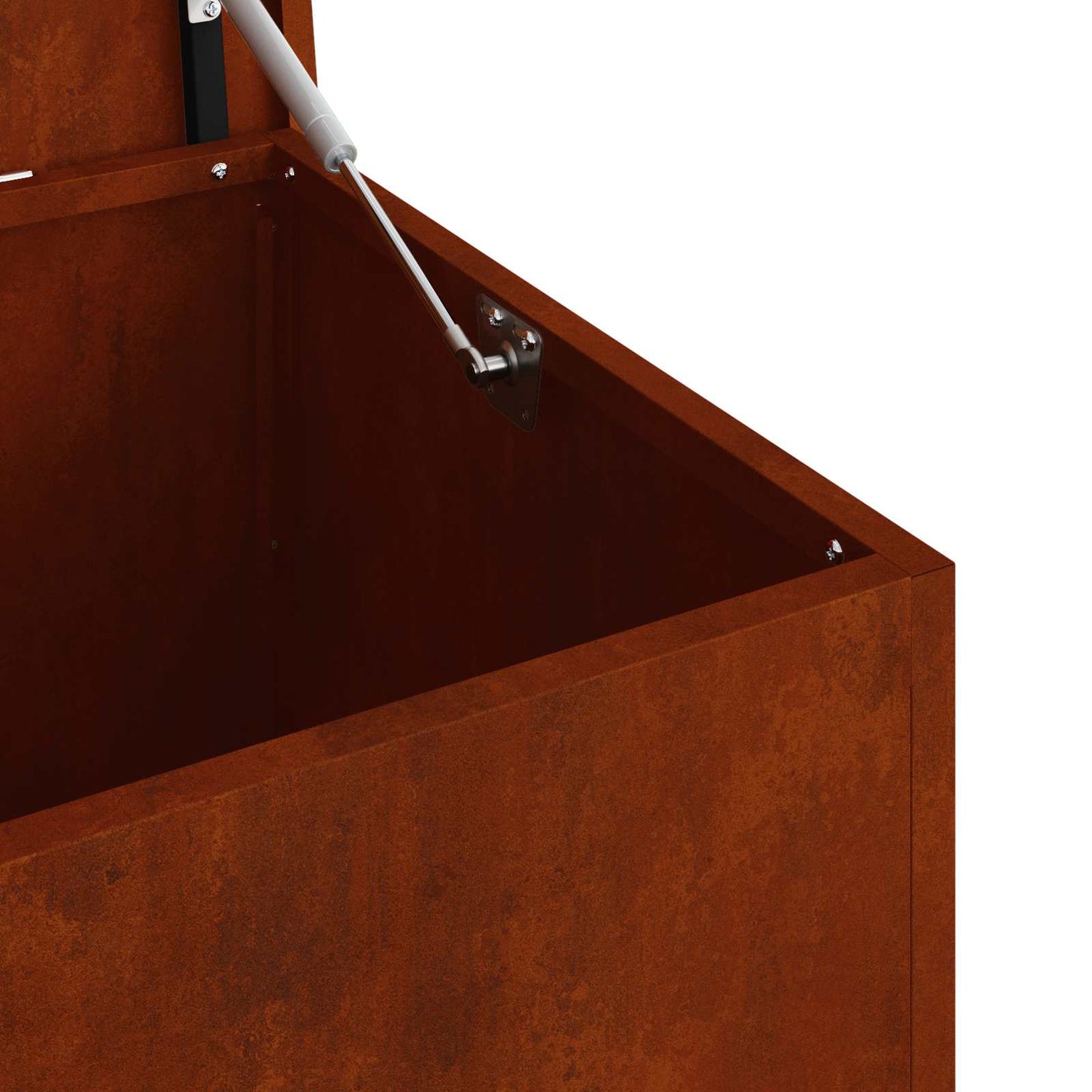 Cassa per cuscini da giardino Acciaio 80 x 50,5 x 50 cm Ruggine