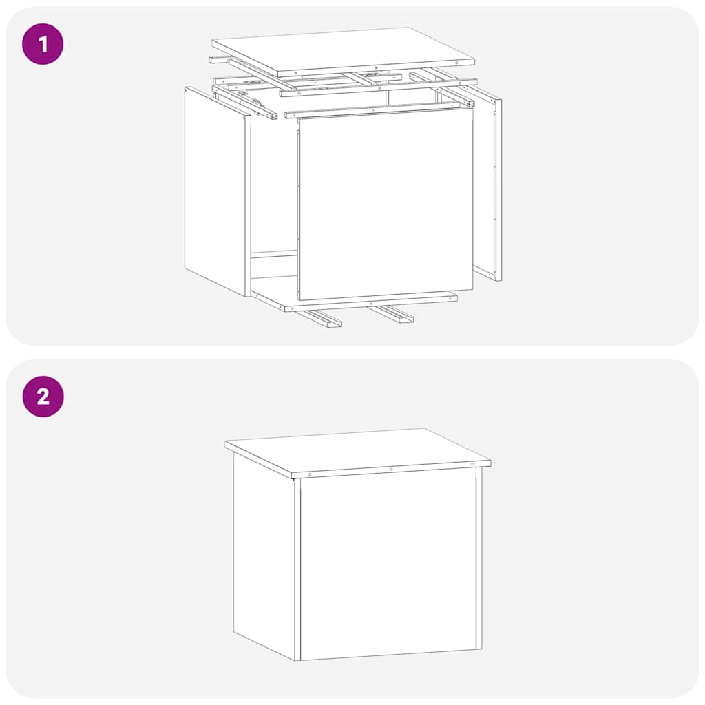 Scatola di Stoccaggio Esterno Antracite 55 x 50,5 x 50 cm
