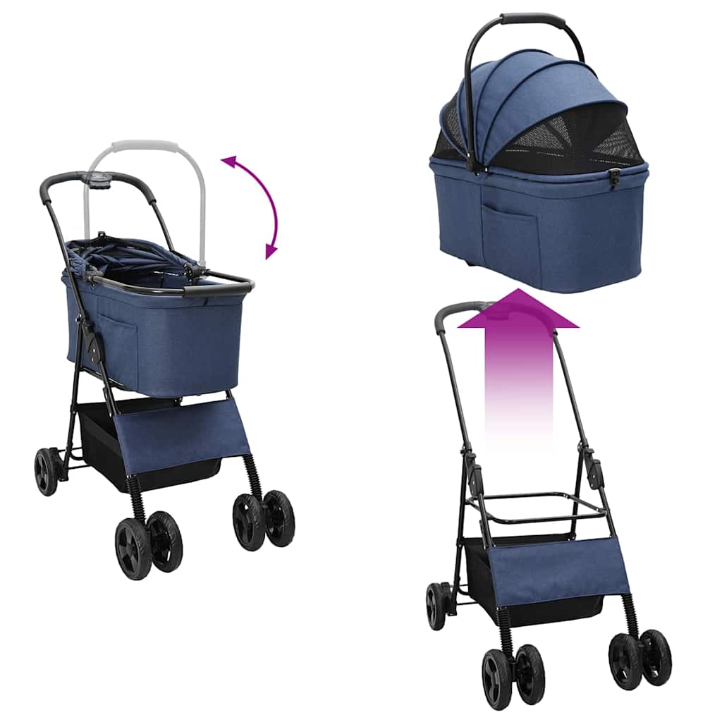 Passeggino pieghevole per animali Blu 81 x 47 x 99 cm | homemem39