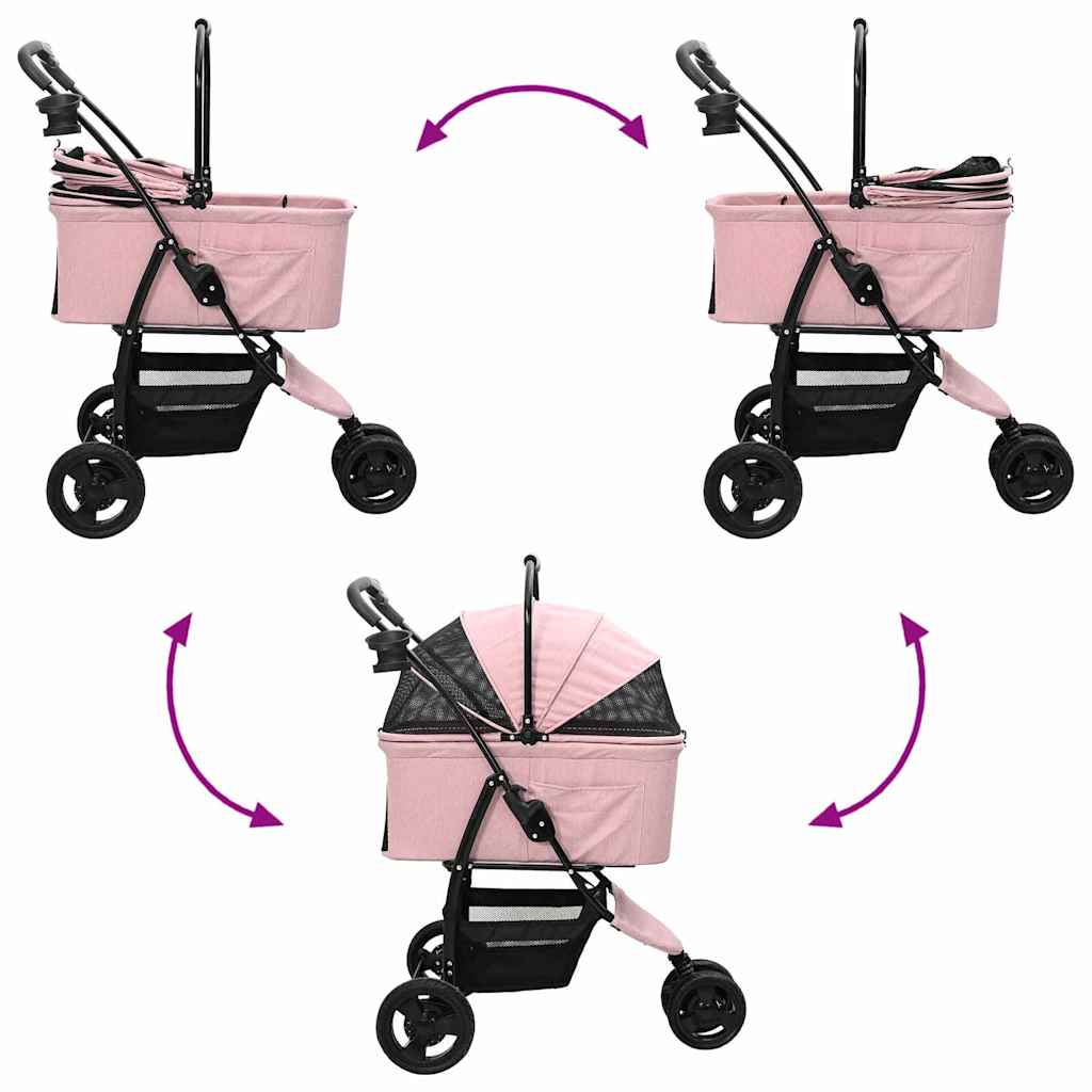 Passeggino pieghevole per animali Rosa 78 x 54 x 101 cm | homemem39
