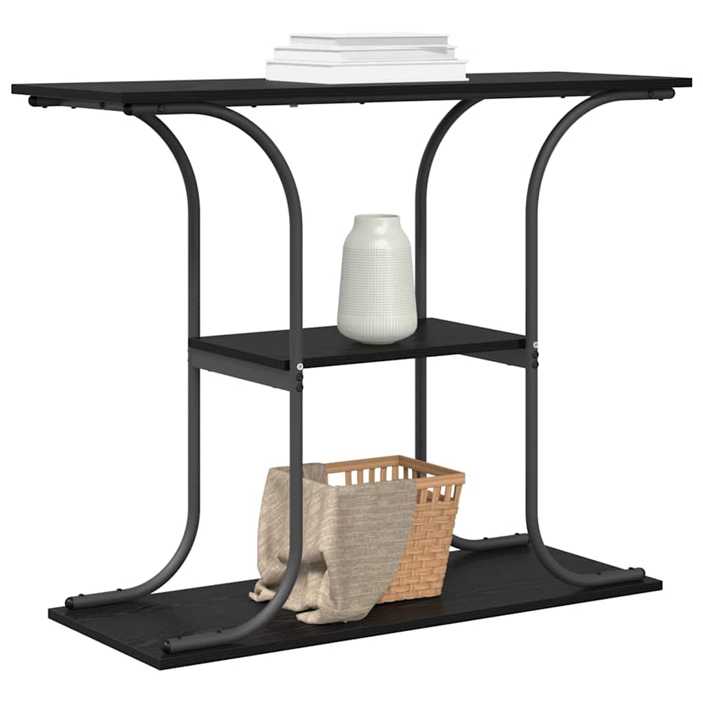 Tavolo consolle con lo scaffale Rovere Nero 101 x 35 x 80,5 cm | homemem39