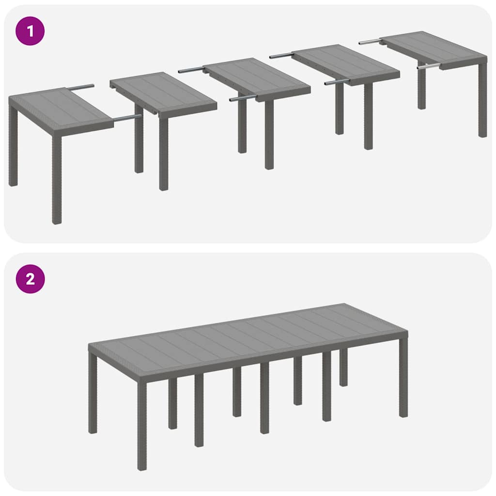 Tavolo da Giardino Grigio chiaro 250 x 100 x 73 cm polyrattan | homemem39