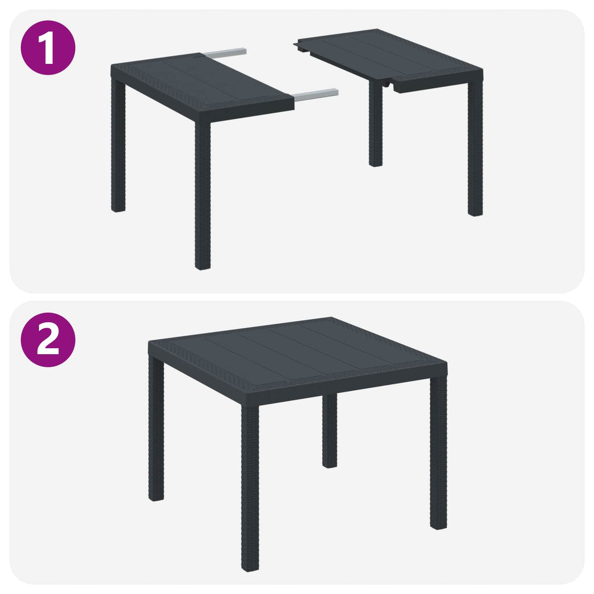 Set da Pranzo per Giardino 5 pz Antracite Polipropilene | homemem39