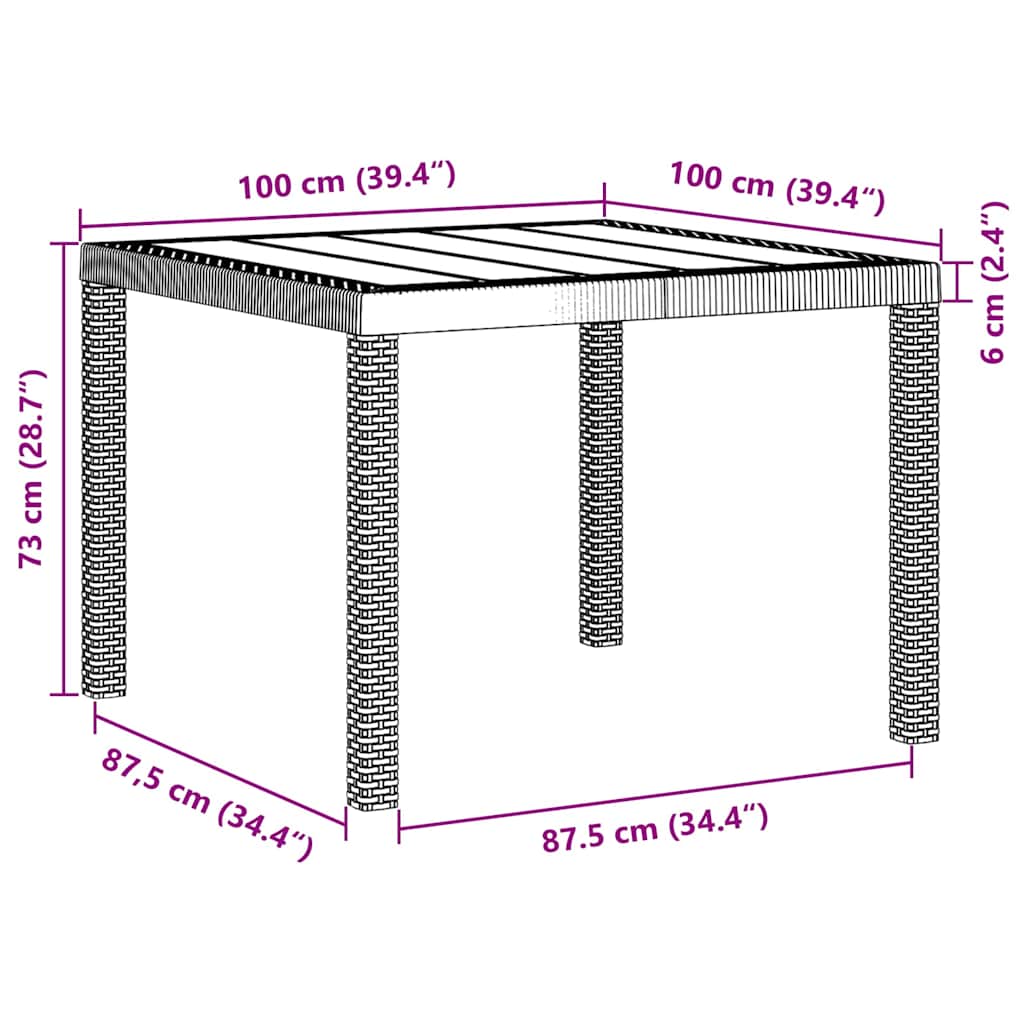 Set da Pranzo per Giardino 5 pcs Grigio chiaro Rattan Polt - homemem39