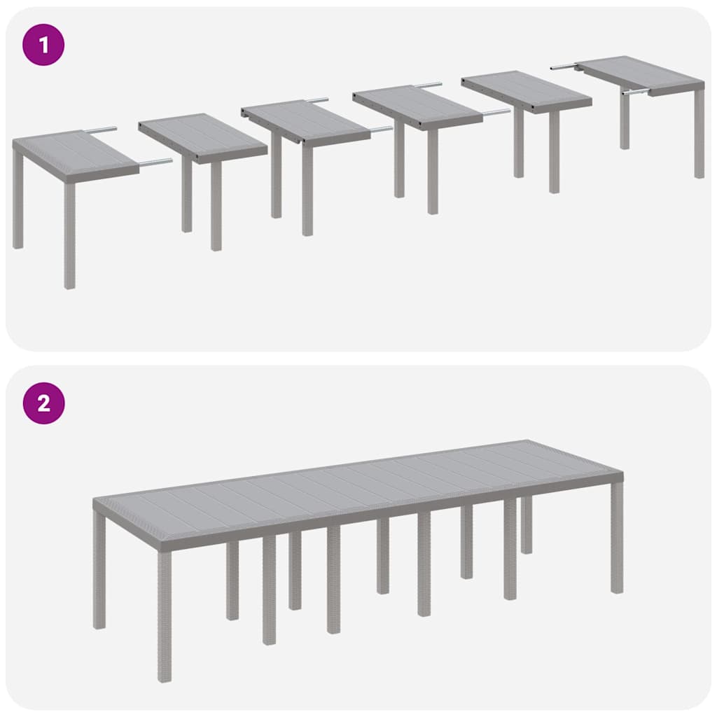 Set da Pranzo per Giardino 13 pz Grigio polyrattan | homemem39