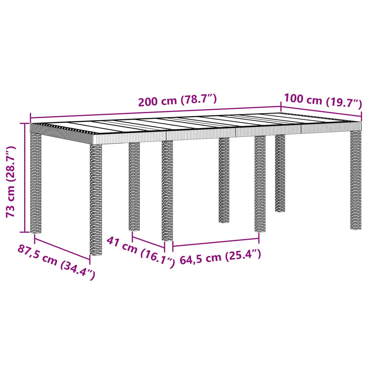 Set da Pranzo per Giardino 7 pz Antracite Polipropilene - homemem39