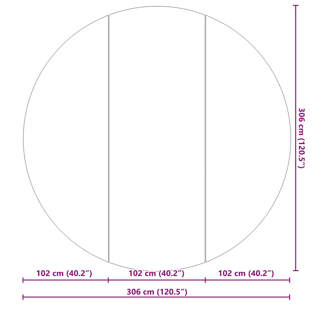 Telo per Fondo Piscina Nero Ø 306 cm Tessuto Non Tessuto