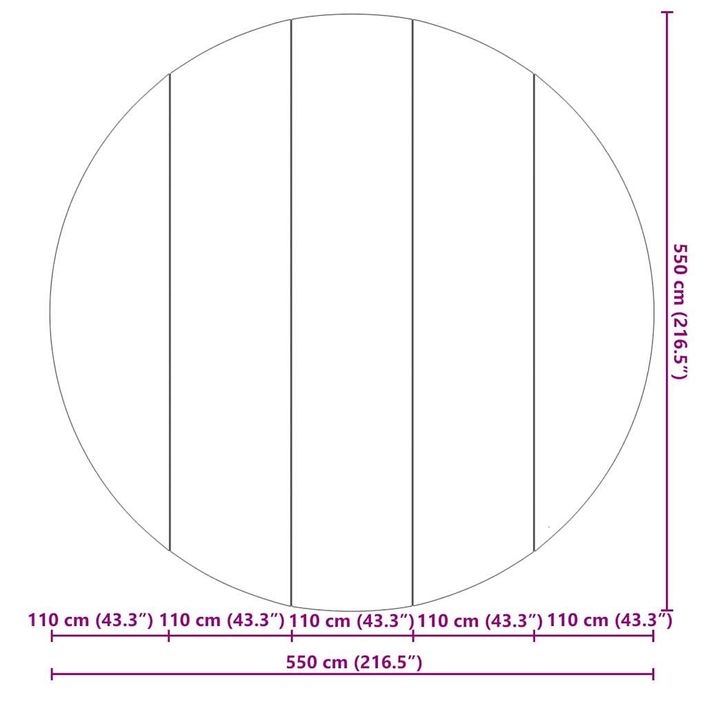 Telo per Fondo Piscina Nero Ø 550 cm Tessuto Non Tessuto