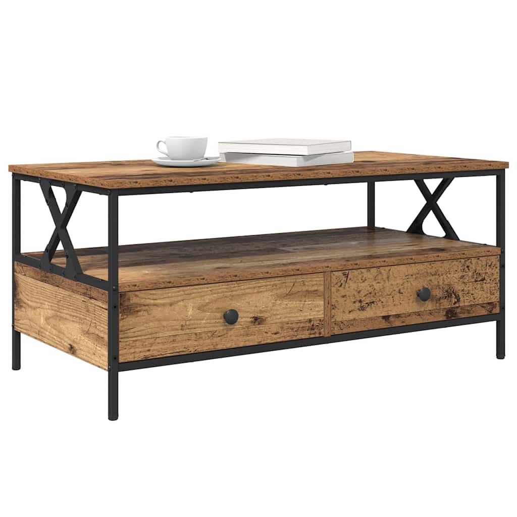 Tavolino da salotto with Drawer Legno vecchio 100 x 51 x 45 cm | homemem39