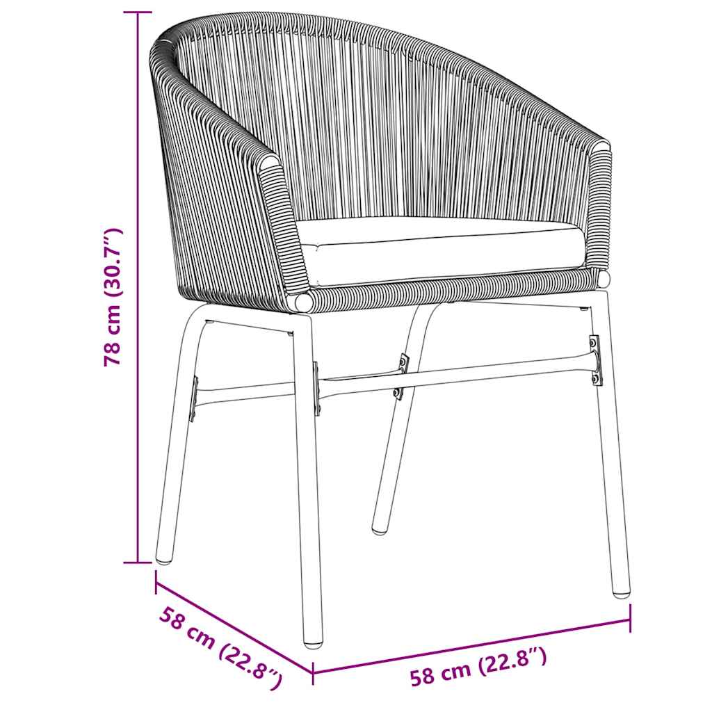 Set da Pranzo per Giardino 9 pz Antracite | homemem39
