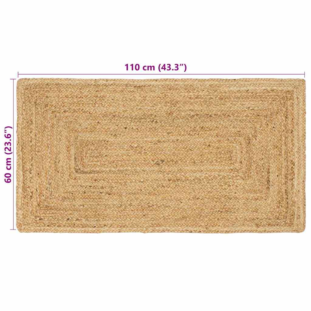Tappeto da Area Beige 60 x 110 cm Juta - homemem39