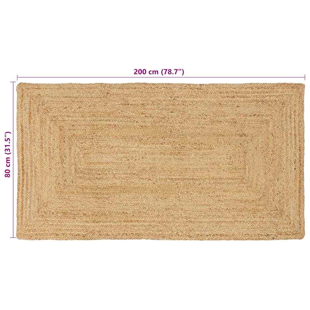 Tappeto da Area Beige 80 x 200 cm Juta - homemem39