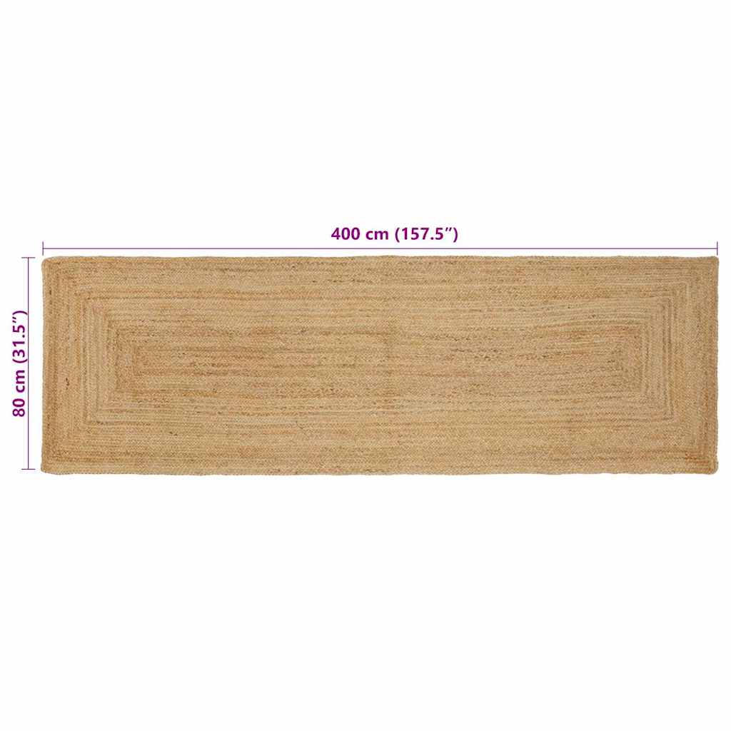 Tappeto da Area Beige 80 x 400 cm Juta