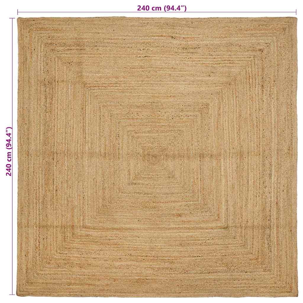 Tappeto da Area Beige 240 x 240 cm Juta - homemem39