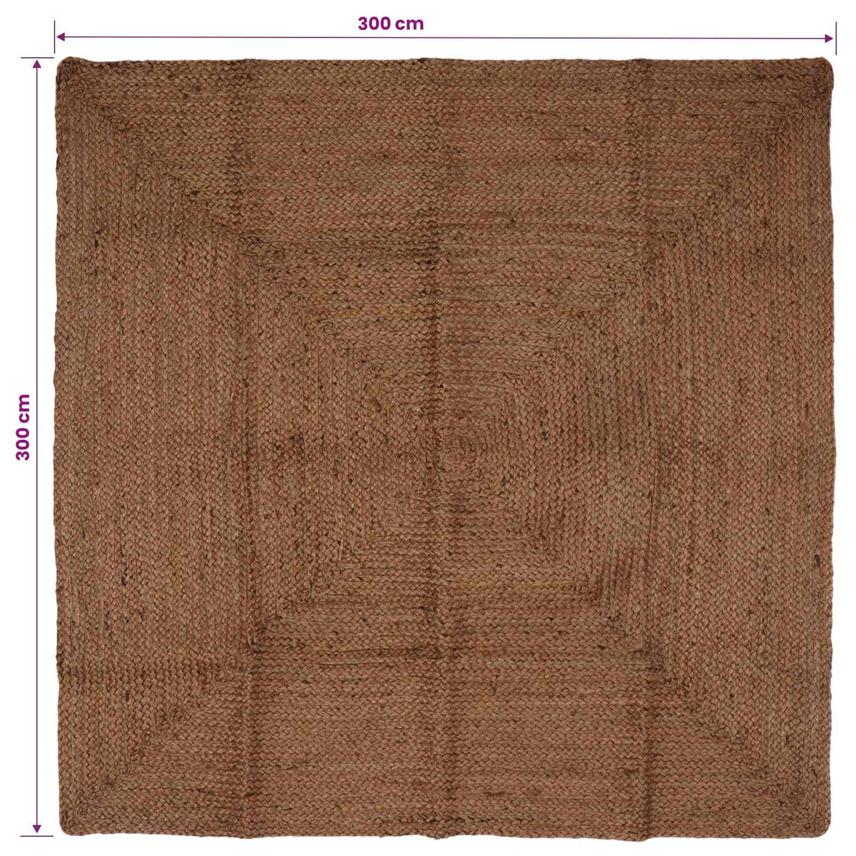Tappeto da Area Grigio 300 x 300 cm Juta