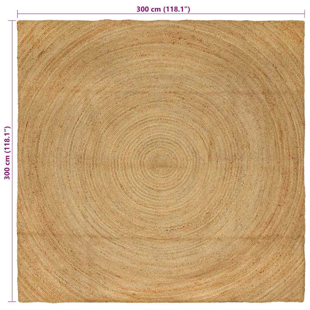 Tappeto Marrone 300 x 300 cm Juta