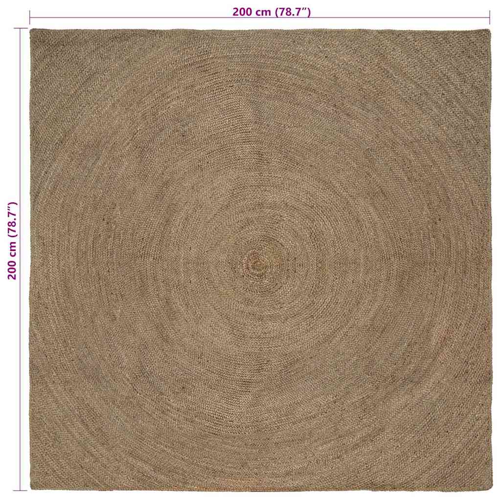 Tappeto Grigio 200 x 200 cm Juta