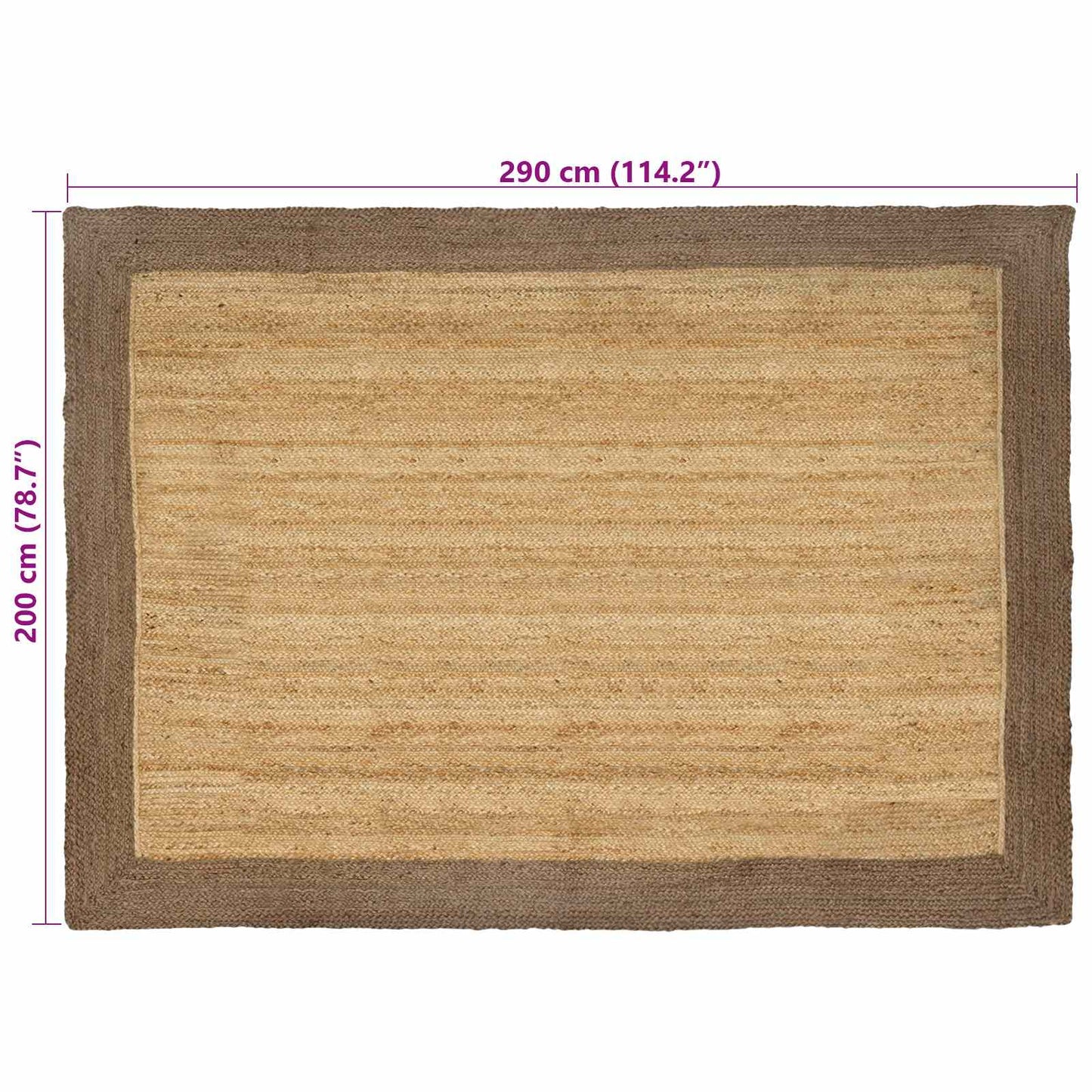 Tappeti per area Naturale e Grigio 200 x 290 cm Juta | homemem39