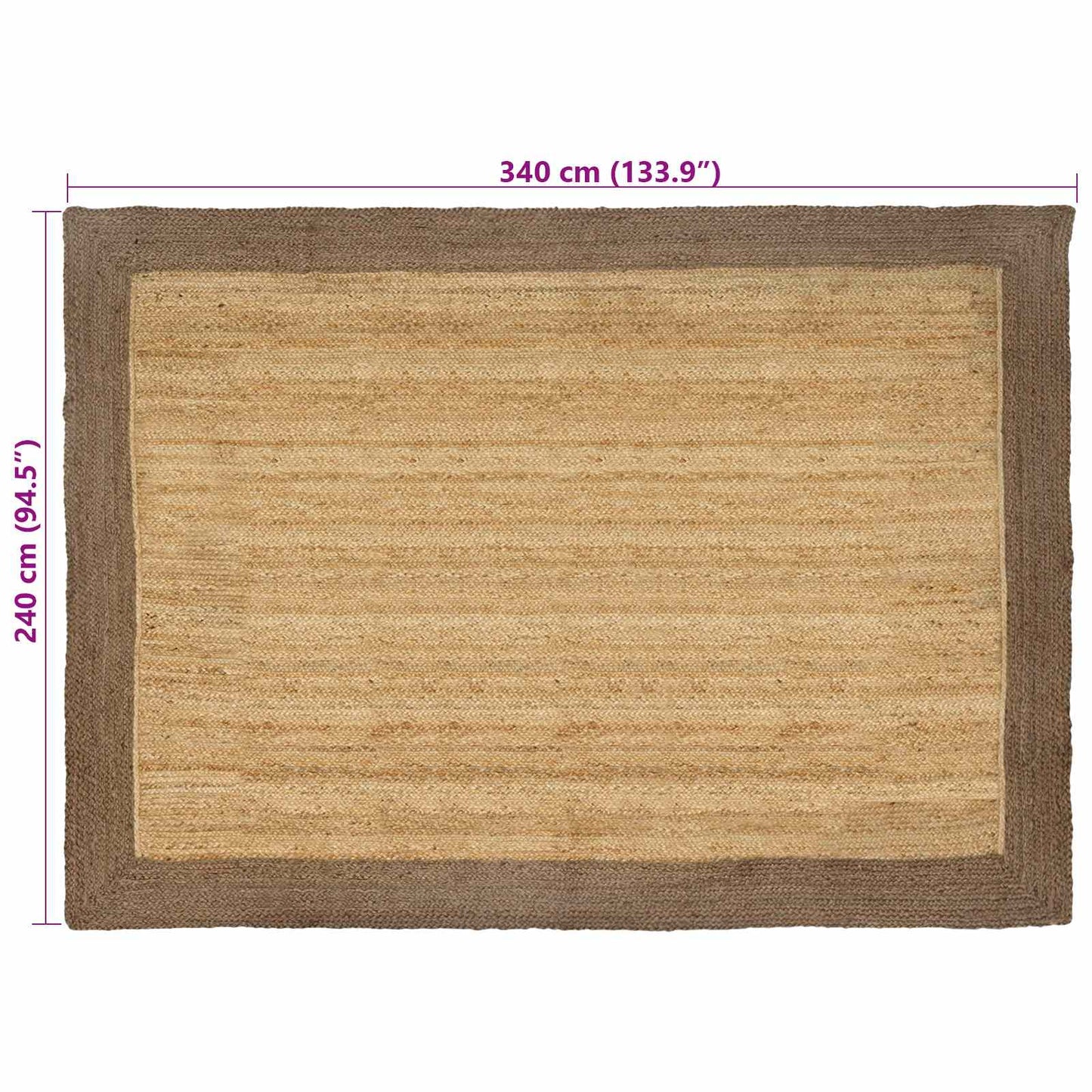 Tappeti per area Naturale e Grigio 240 x 340 cm Juta | homemem39