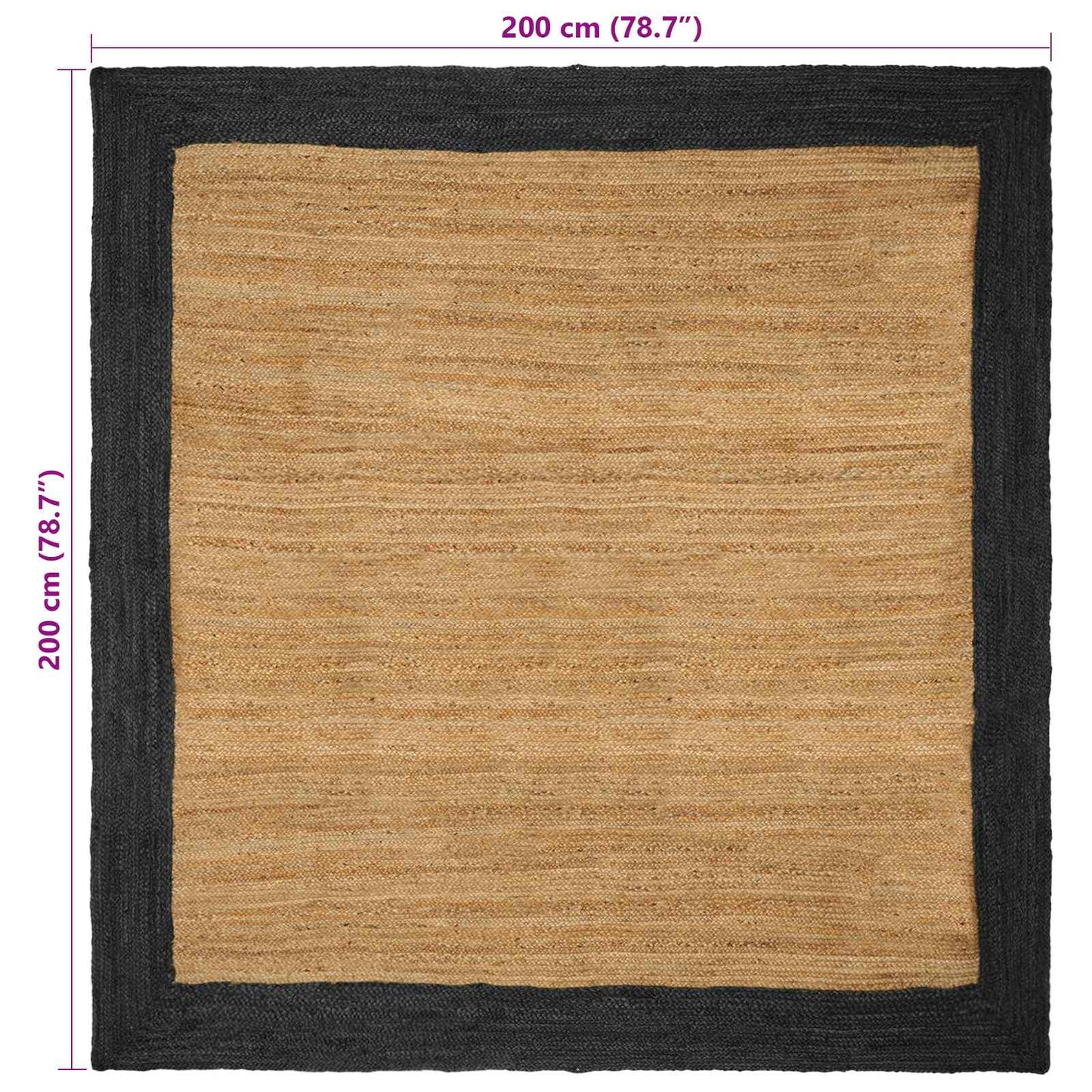 Tappeti per area Grigio Scuro 200 x 200 cm Juta