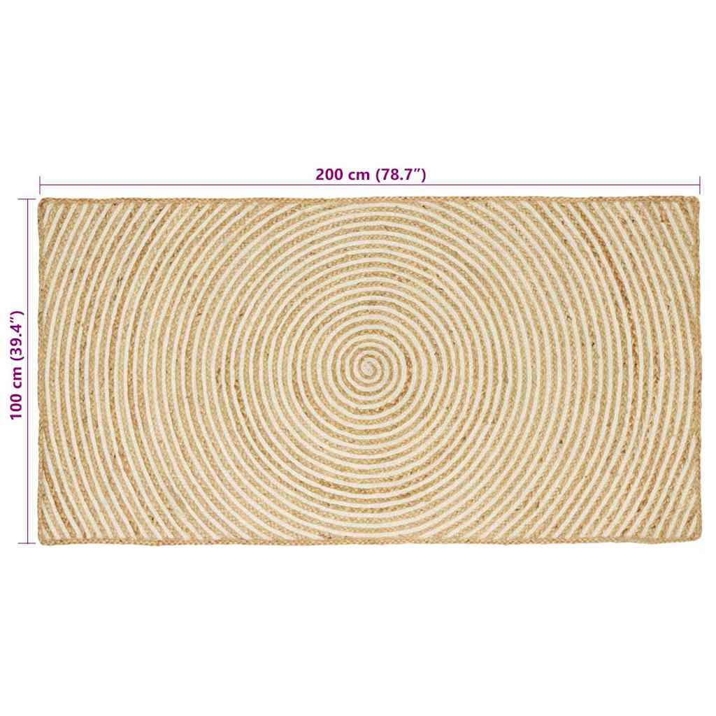 Tappeti per area Bianco 100 x 200 cm Juta