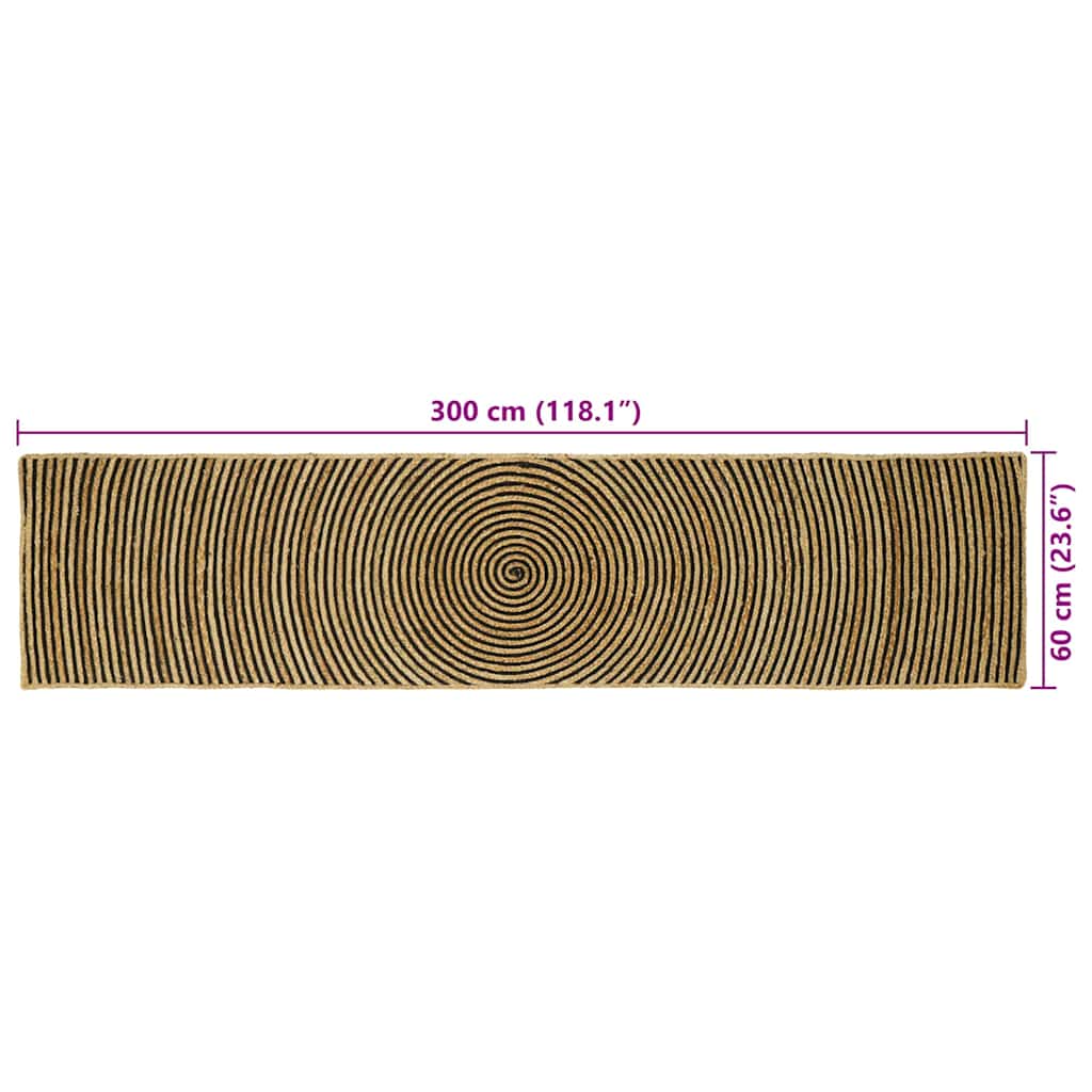 Tappeti per area Nero 60 x 300 cm Juta