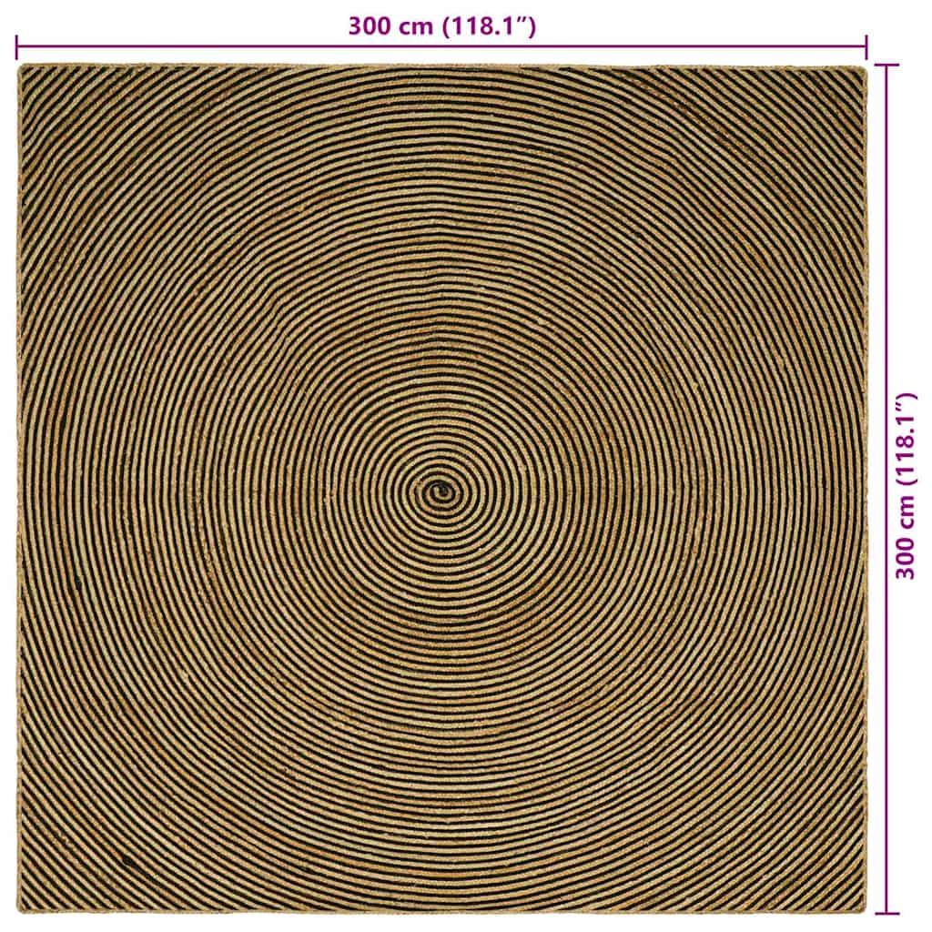 Tappeti per area Nero 300 x 300 cm Juta