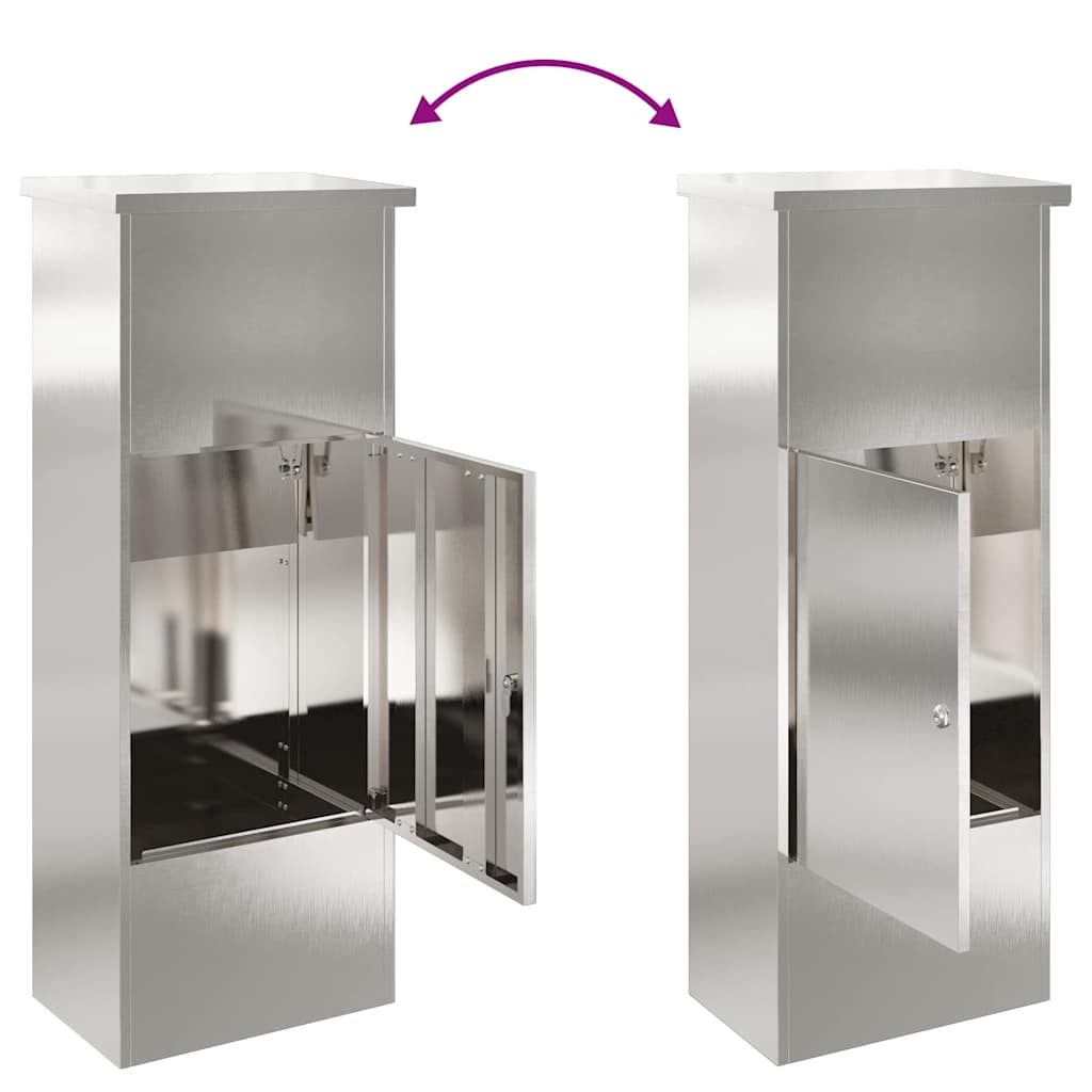 Cassetta per pacchi con porta Argento 44,5 x 29 x 110,5 cm | homemem39