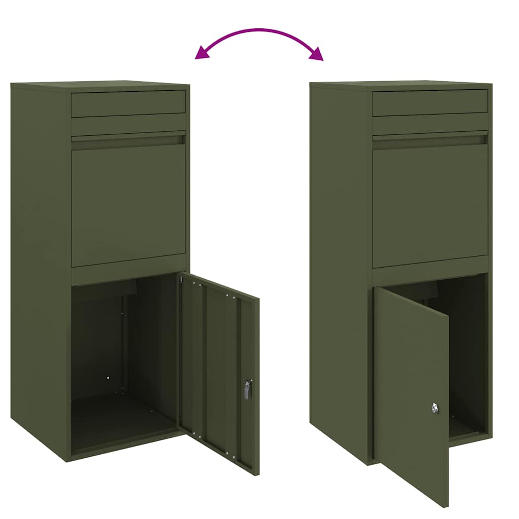 Cassetta per pacchi Verde oliva 41 x 38 x 103 cm Acciaio | homemem39