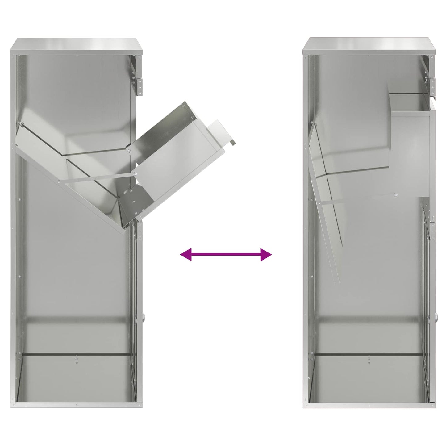 Cassetta per pacchi Argento 47,5 x 38 x 59 cm Acciaio zincato | homemem39