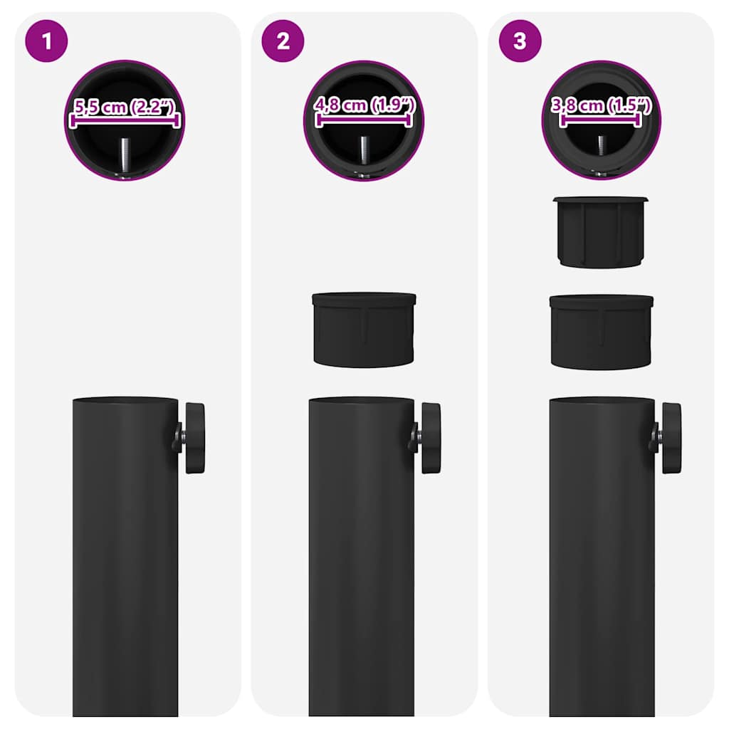 Base per Ombrello da Esterno Regolabile Nero 48 x 48 x 32 cm - homemem39