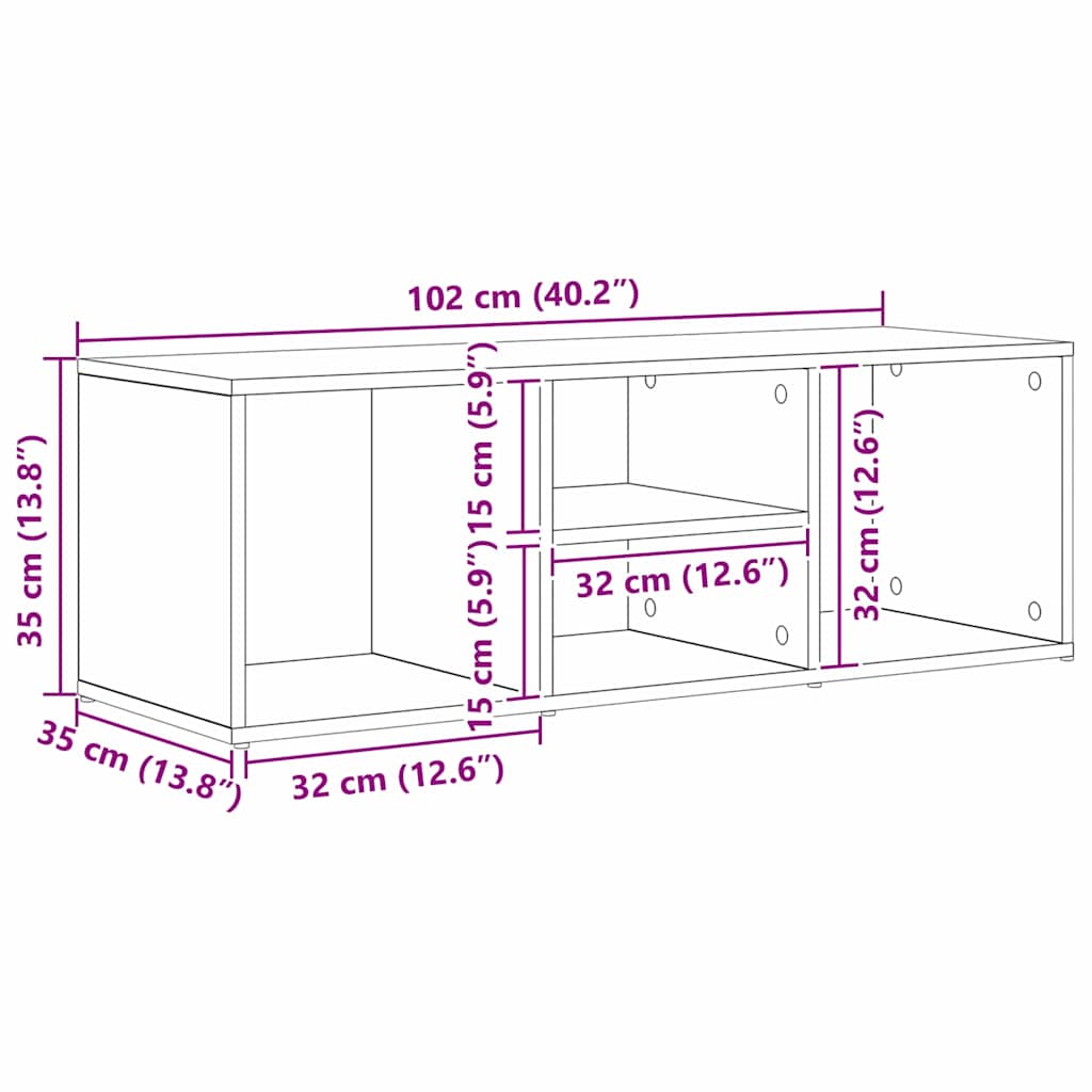 Panca per scarpe Rovere Nero 102 x 35 x 35 cm Legno multistrato