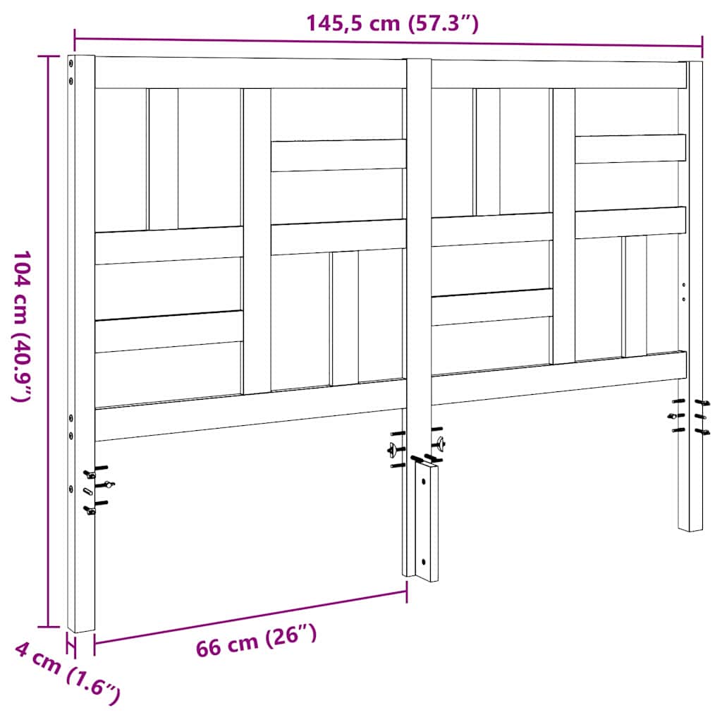 Testiera del letto Marrone cerato 145,5 x 4 x 104 cm - homemem39