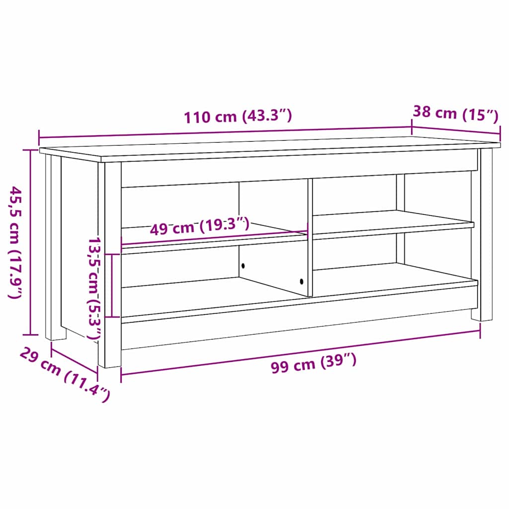 Panchina con contenitore Marrone cerato 110 x 38 x 45,5 cm