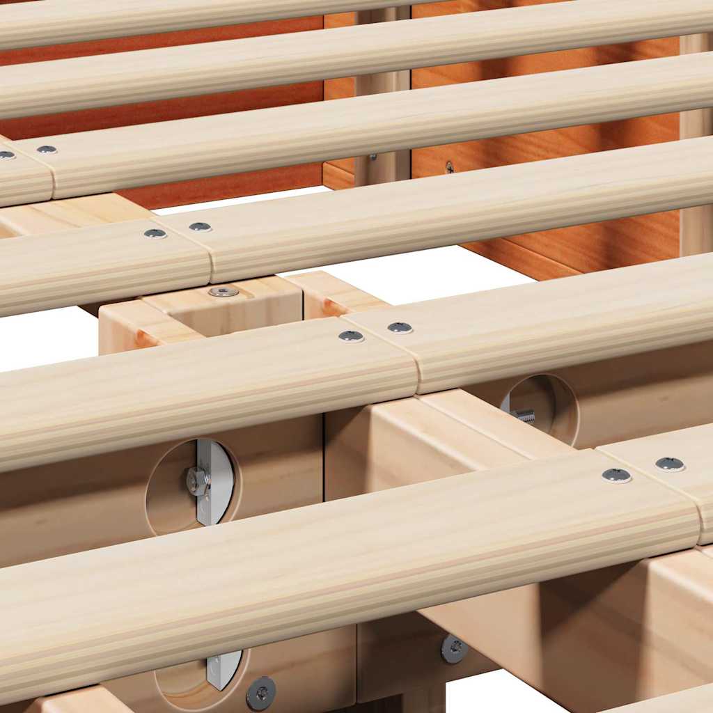 Struttura del letto Marrone cerato 140 x 200 cm Pino massello