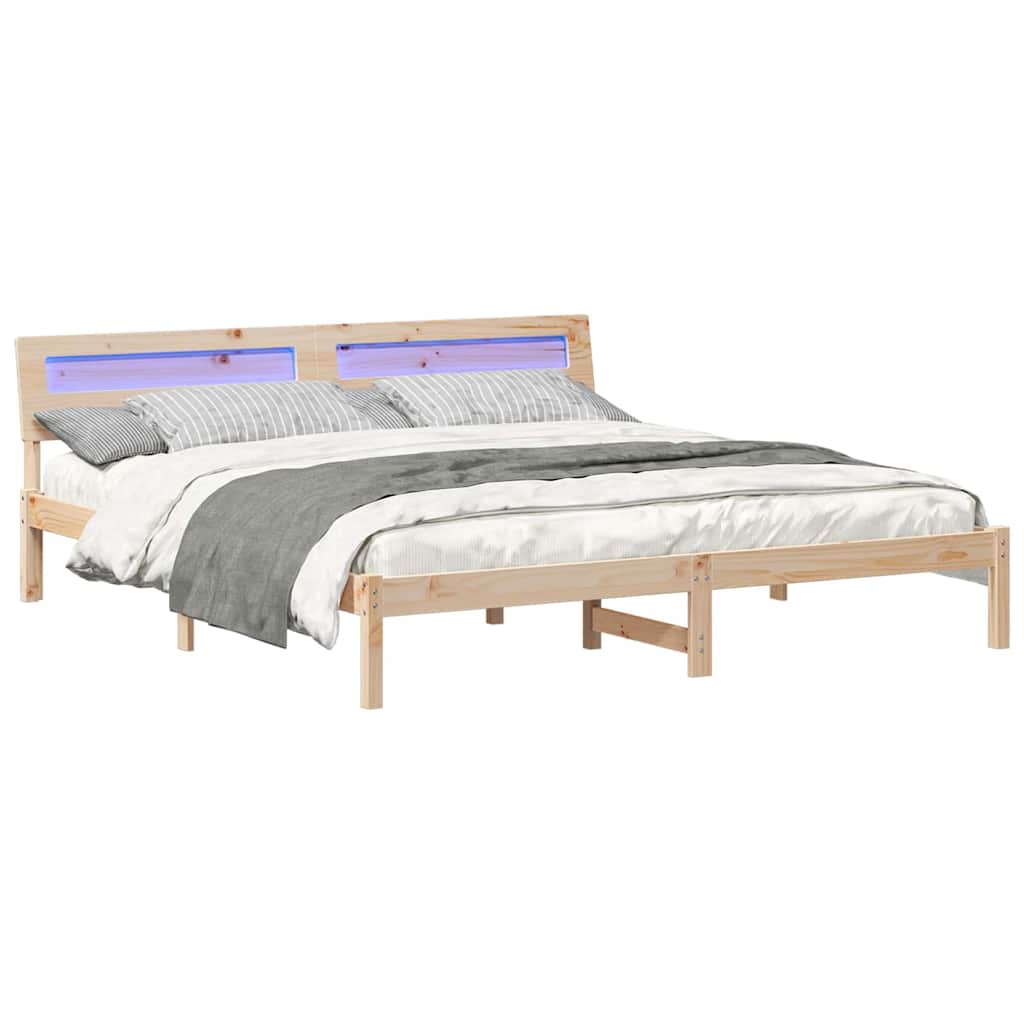 Struttura del letto Marrone 200 x 200 cm Pino massello | homemem39