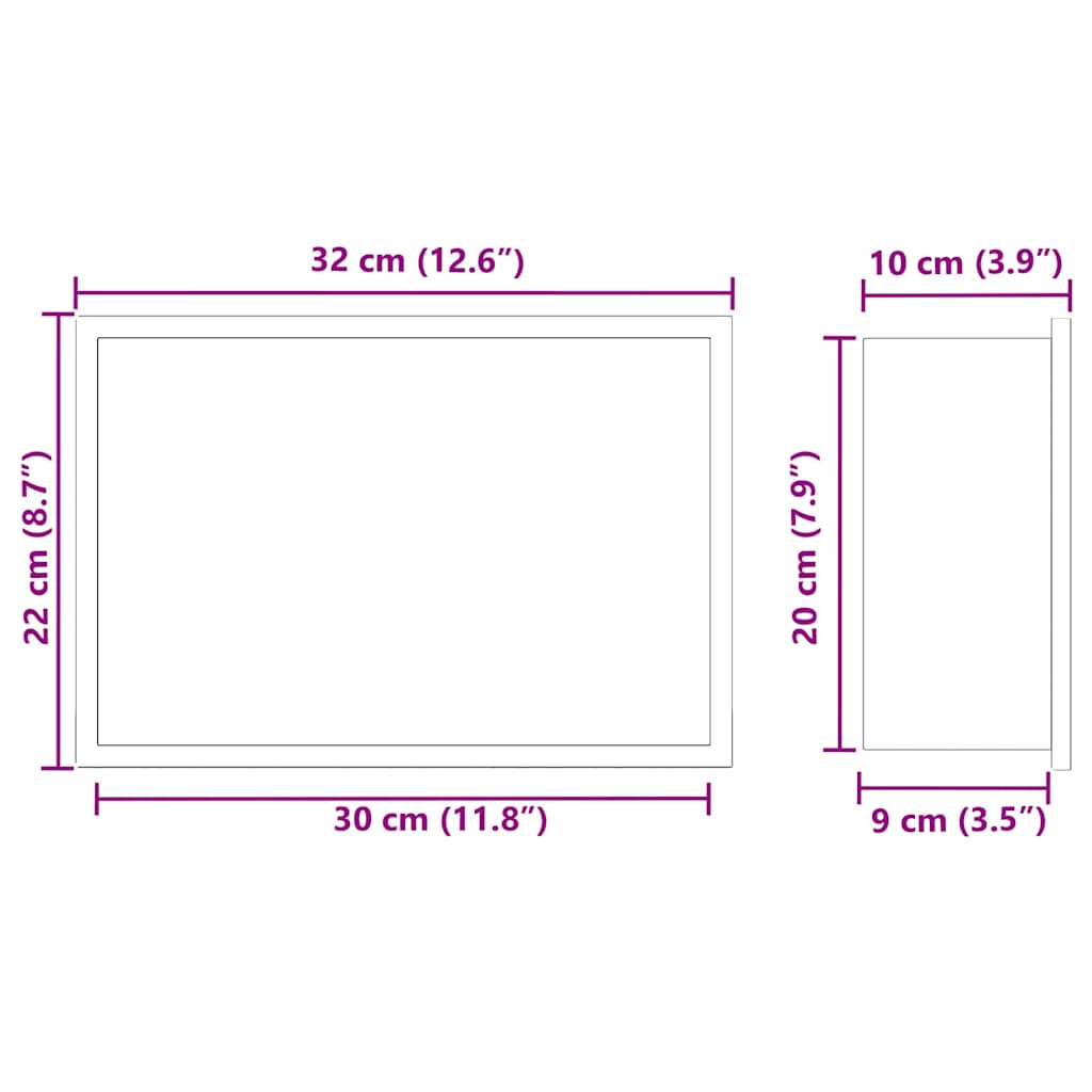 Nicchia per doccia Bianco 30 x 20 x 9,5 cm Acciaio inossidabile | homemem39