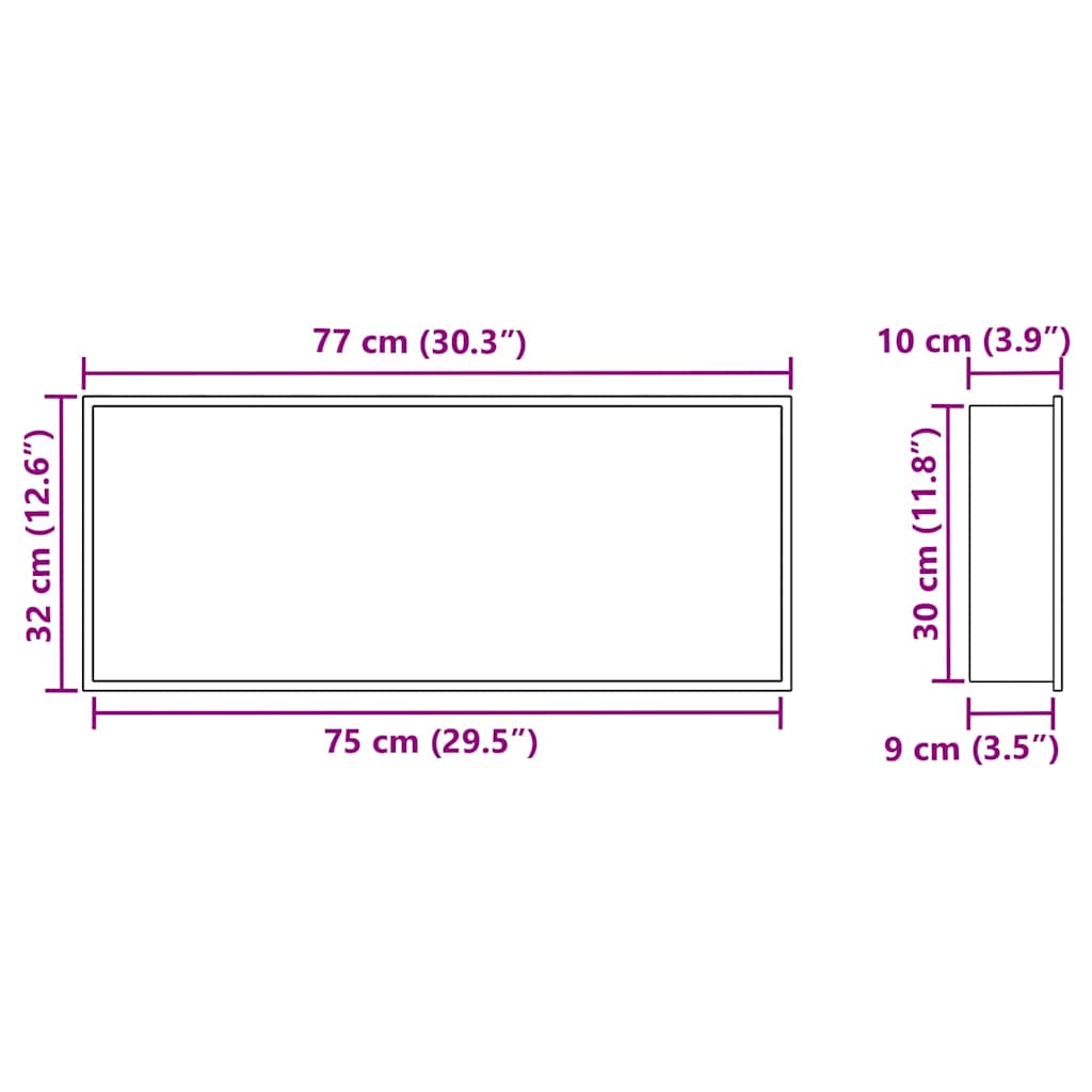 Nicchia per doccia Argento 75 x 30 x 9,5 cm | homemem39