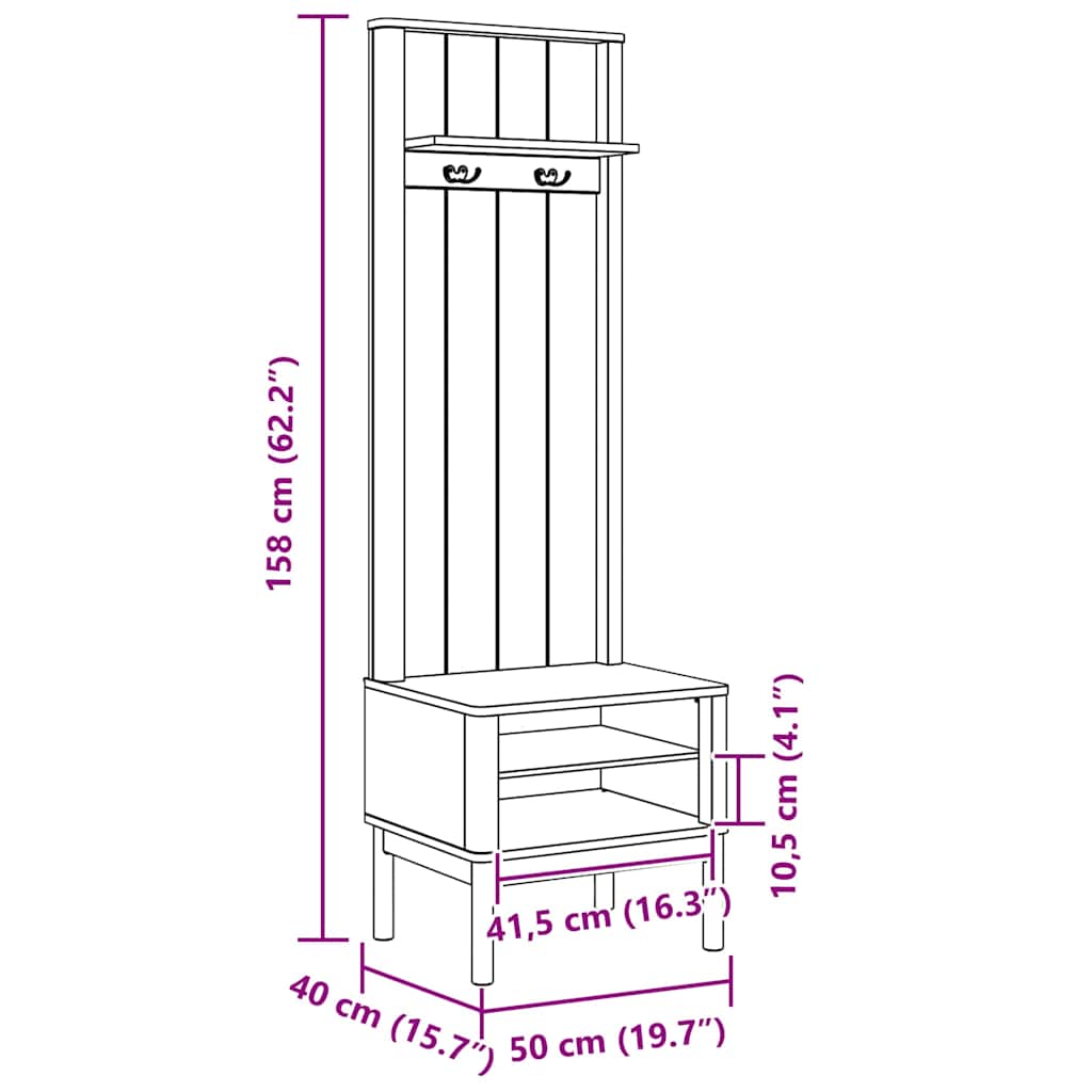 Armadio per corridoio FLORO Bianco 50 x 40 x 158 cm | homemem39