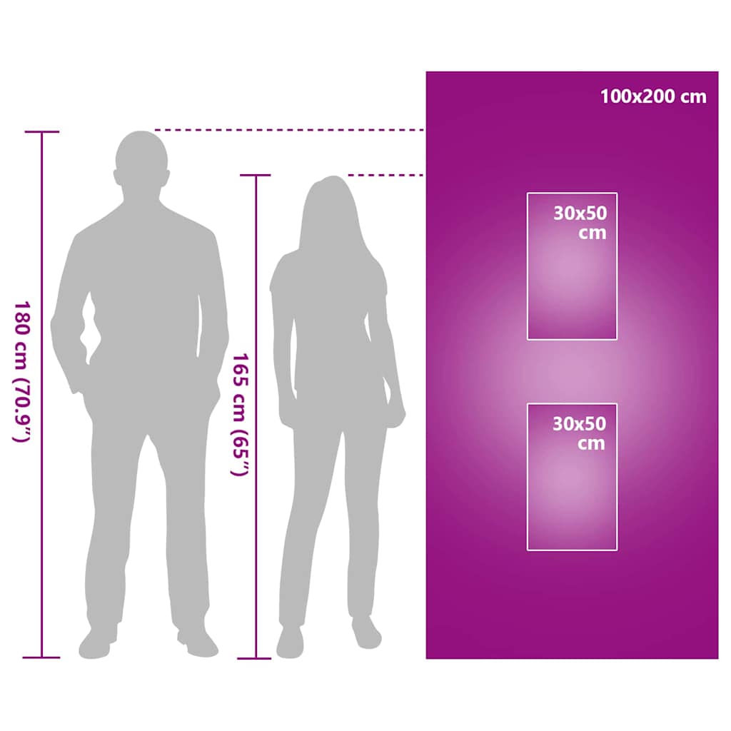 Set di Asciugamani Sportivi 3 pcs Viola Poliestere e poliammide