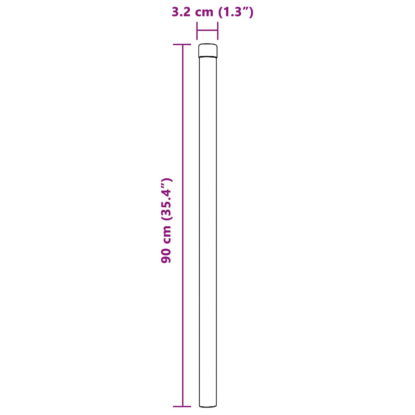 Palo della recinzione 2 pcs Verde 90 cm