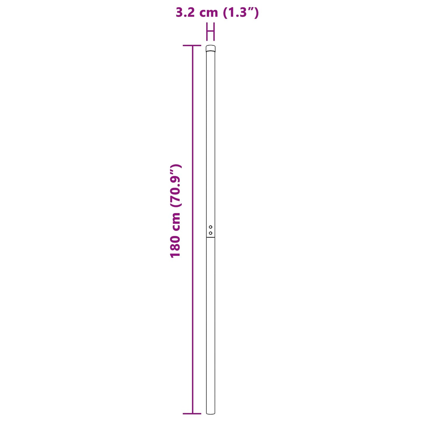 Palo della recinzione 2 pcs Argento