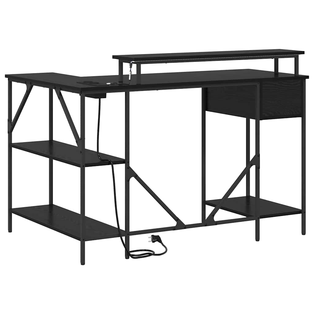 Scrivania Rovere Nero 120 x 79 x 86,5 cm Legno multistrato | homemem39