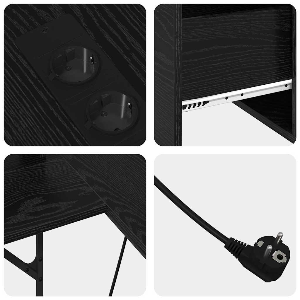 Scrivania Rovere Nero 182 x 101 x 87,5 cm Legno multistrato