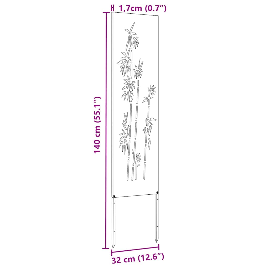 Schermo per privacy in giardino Floreale Argento 32 x 140 cm