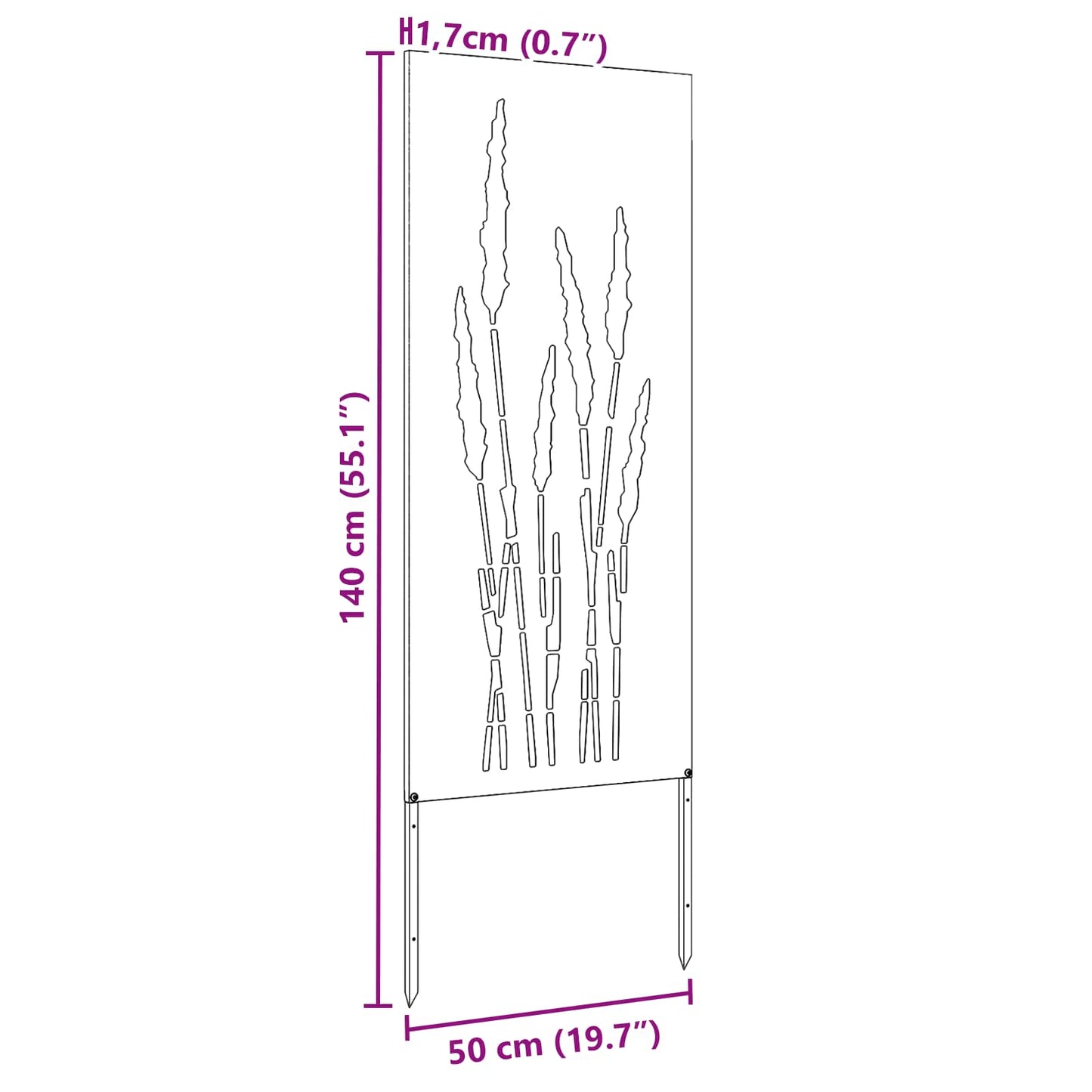 Schermo per privacy in giardino Floreale Argento 50 x 140 cm | homemem39