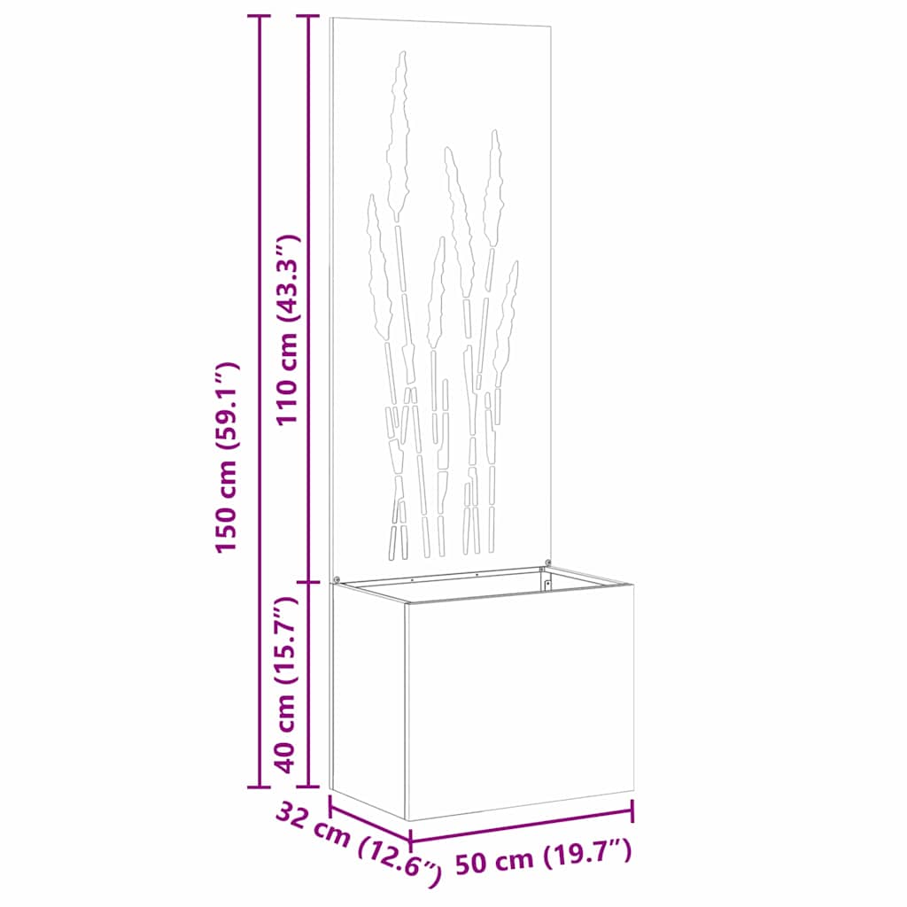Schermo per privacy in giardino Traforo Argento 50 x 150 cm